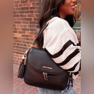 Poppy & Peonies Black Downtown Crossbody